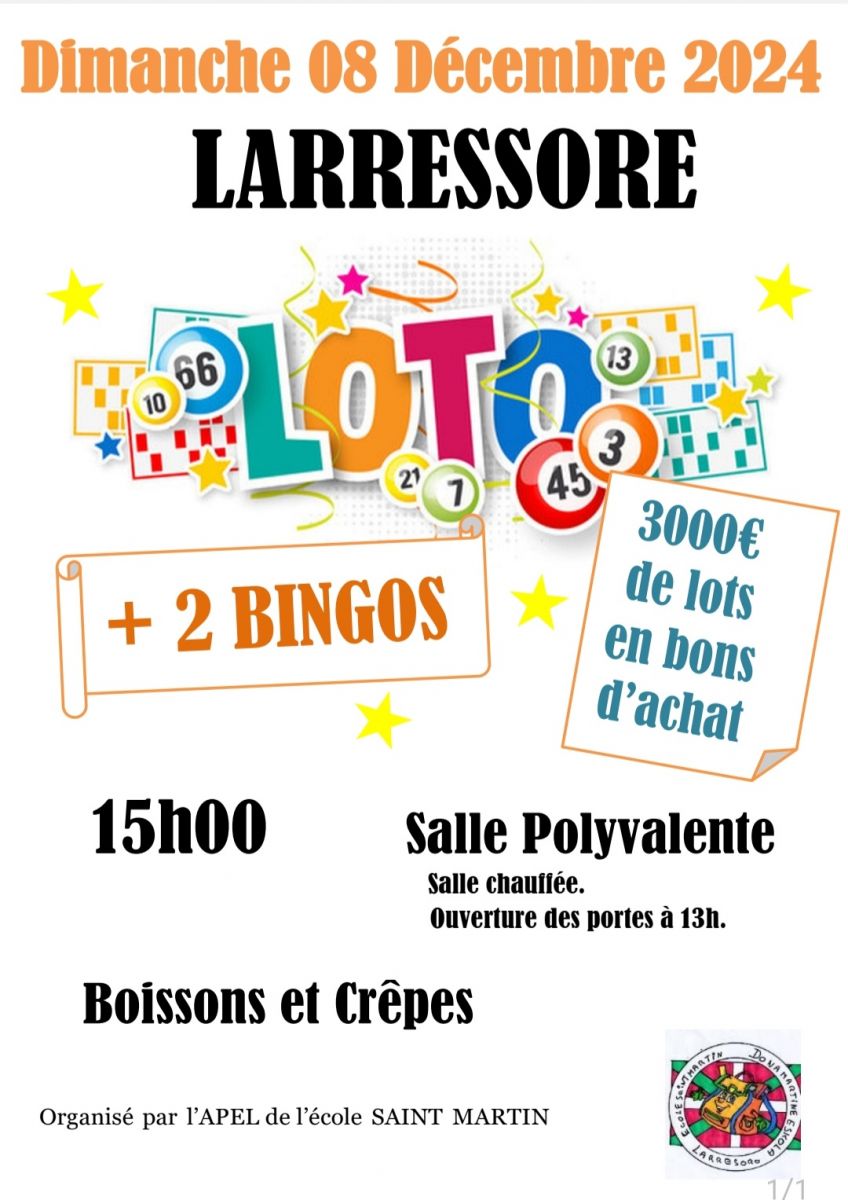 Super loto de l'école Saint Martin