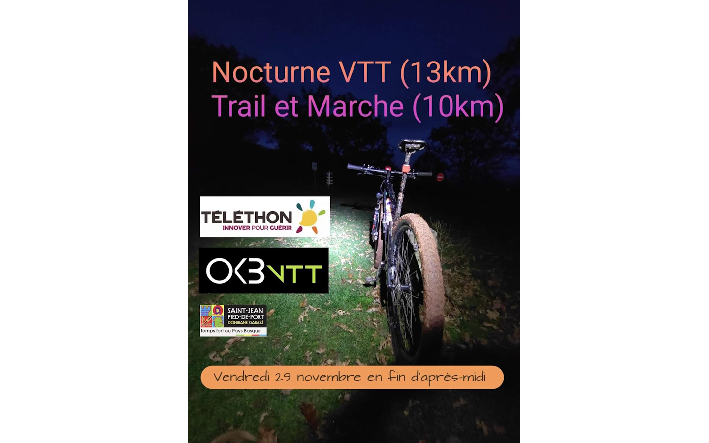 Téléthon : nocturne VTT, trail et marche à l'A ...