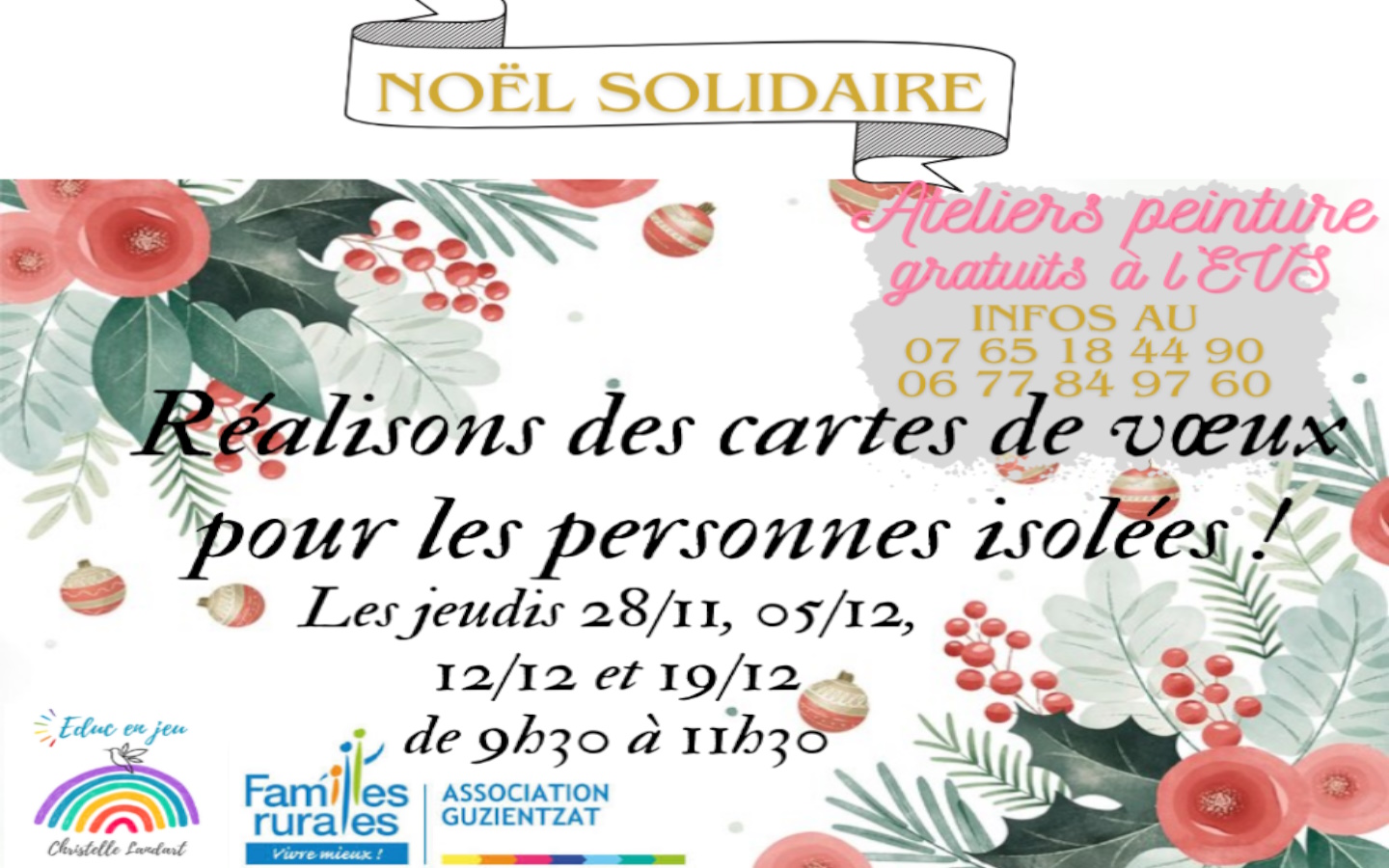 Noël solidaire : réalisons des cartes de voeux ...