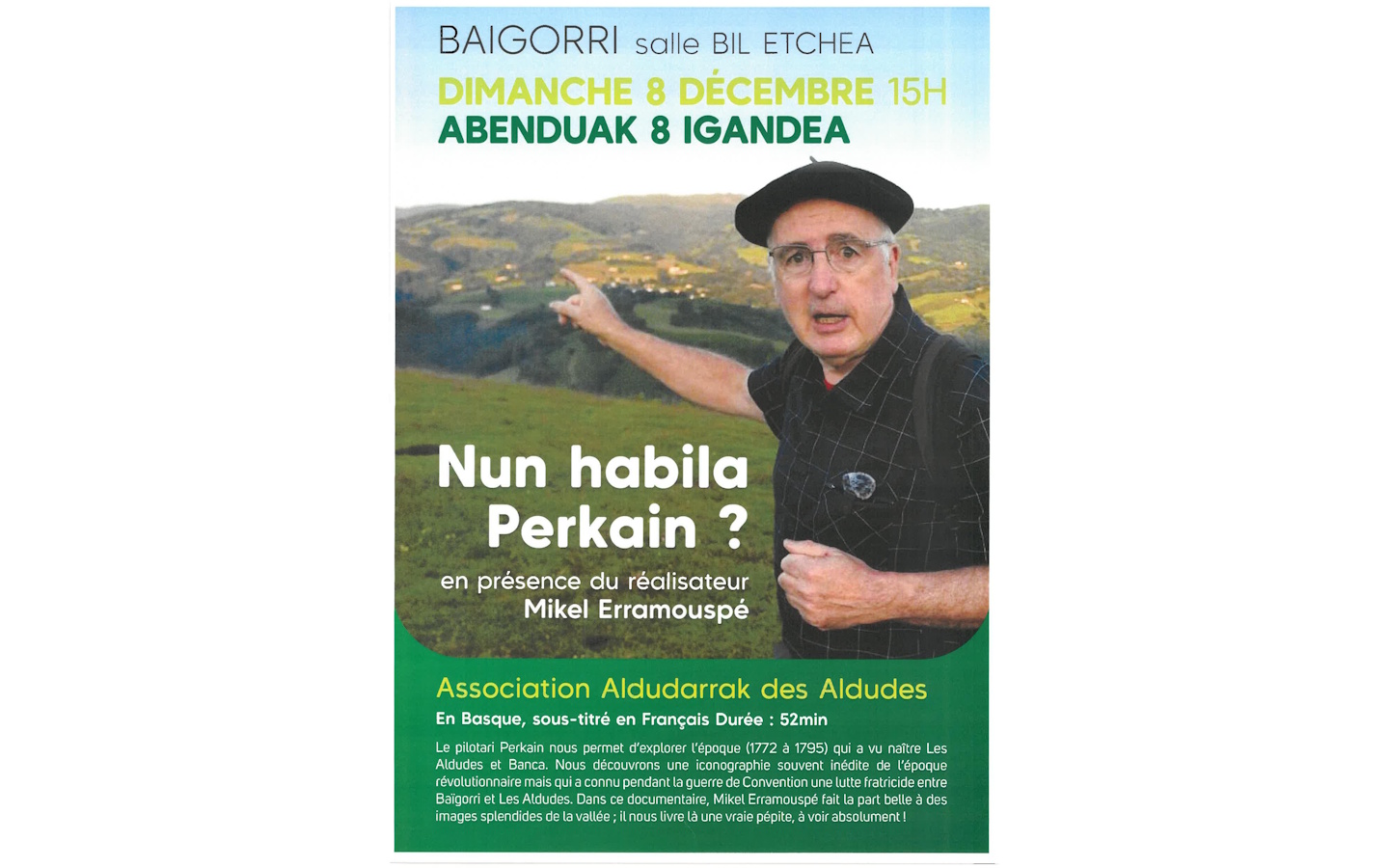 Documentaire "Nun habila Perkain ?" En basque  ...