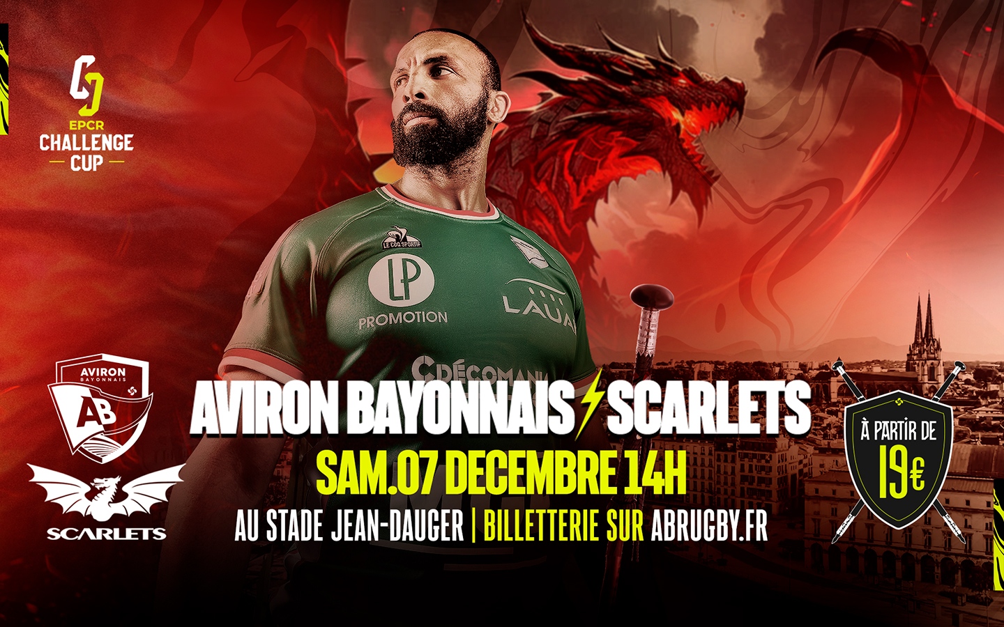 Aviron Bayonnais - Scarlets : Challenge Cup