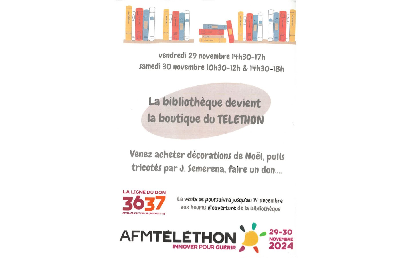 Téléthon : la bibliothèque devient la boutique ...