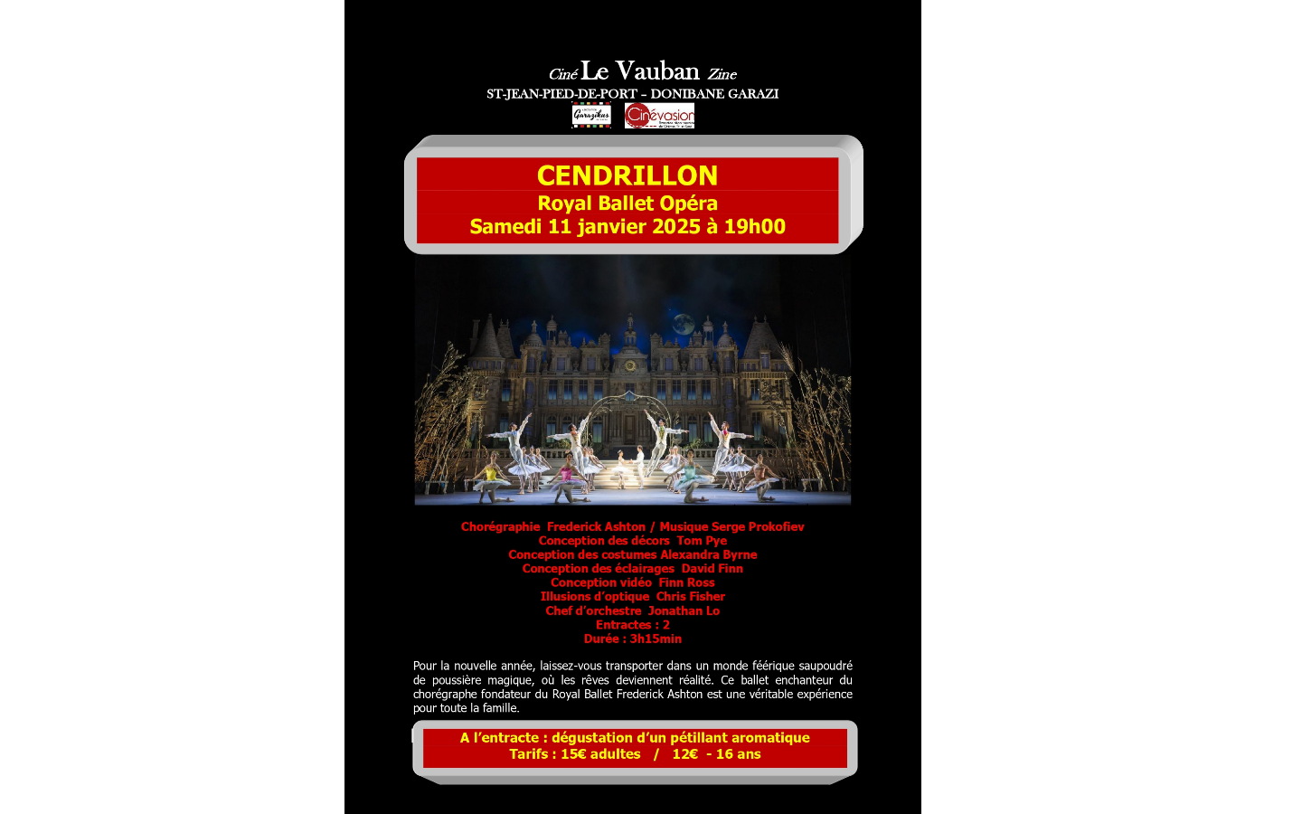 Retransmission du ballet "Cendrillon" par le R ...