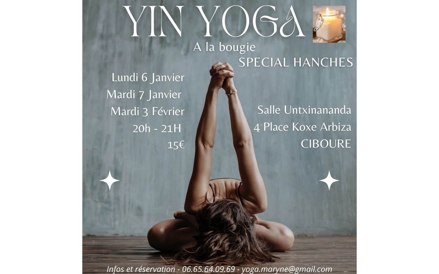 Yin Yoga à la bougie spécial Hanches