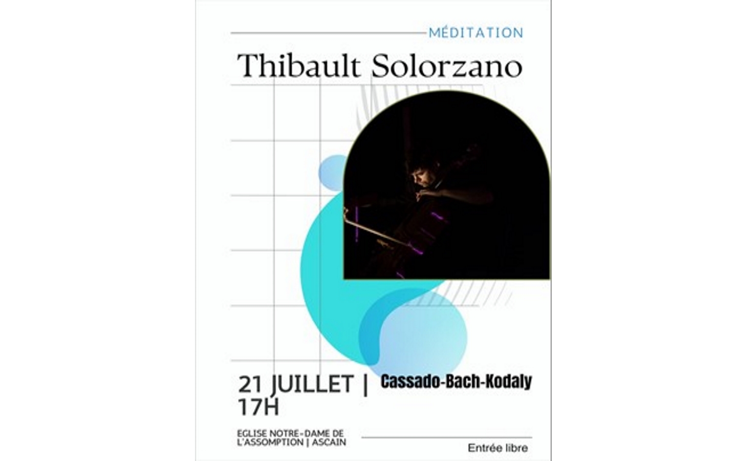 Récital de violoncelle solo joué par Thibault  ...