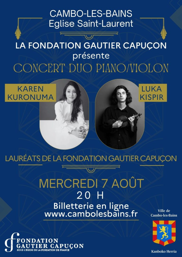 Concert duo piano violon, Karen Kuronuma & Luk ...