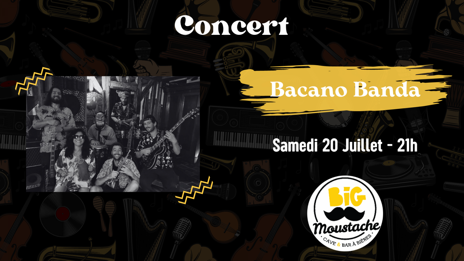 Concert de Bacano Banda au Big Moustache