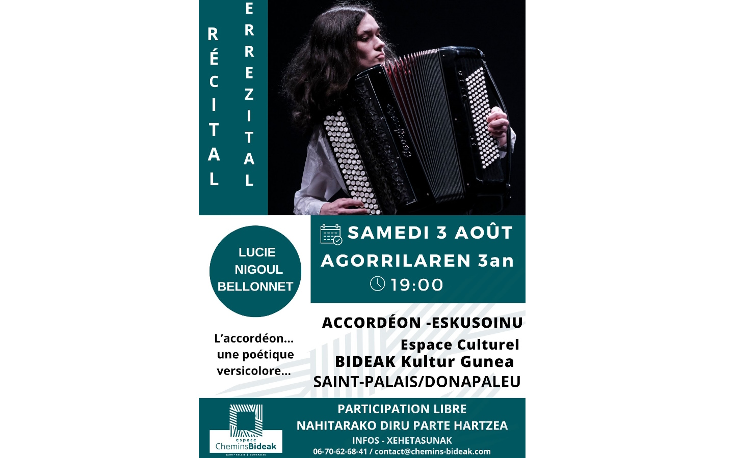 Récital d'accordéon par Lucie NIGOUL BELLONNET