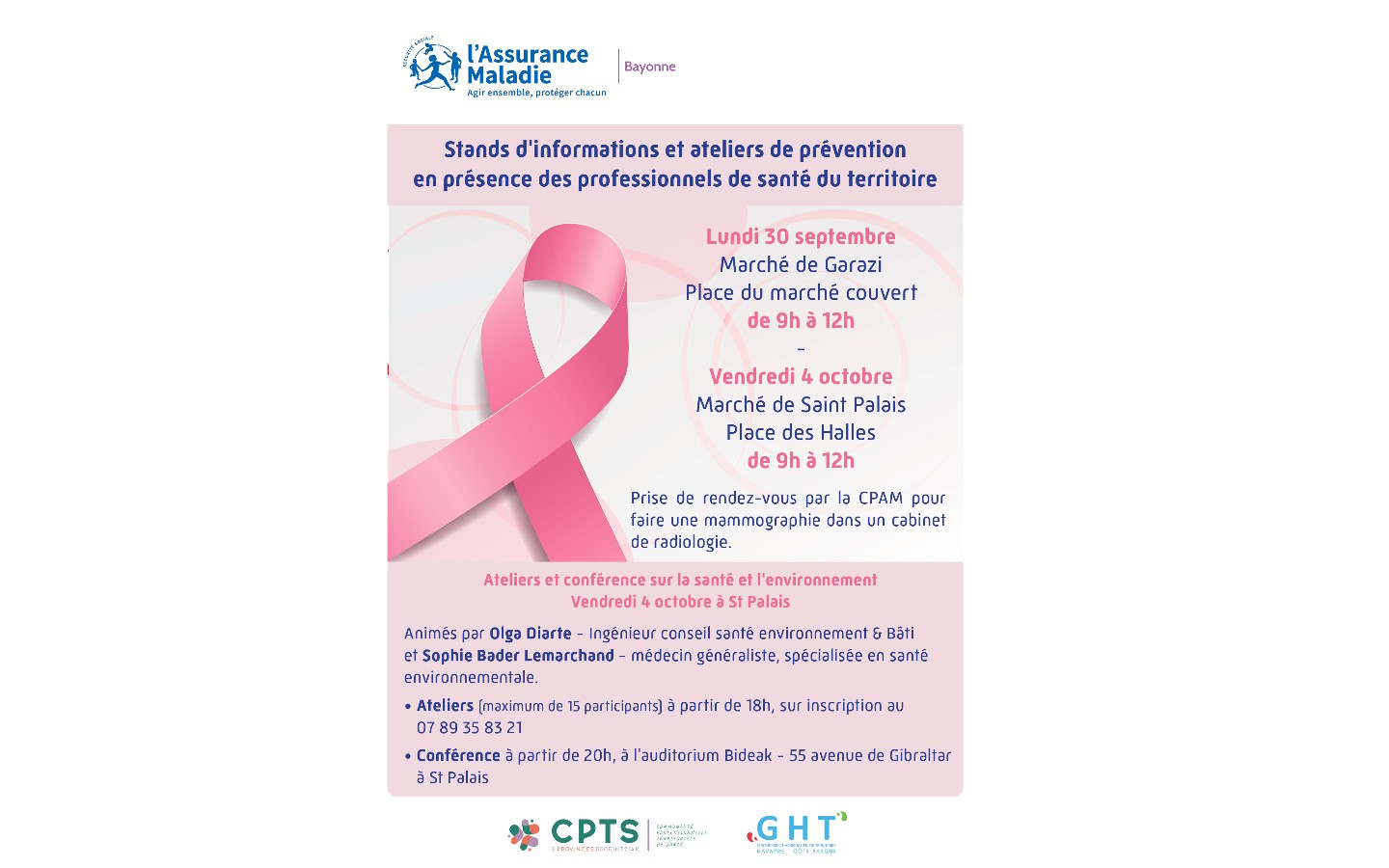 Octobre rose - stands d'informations et prise  ...